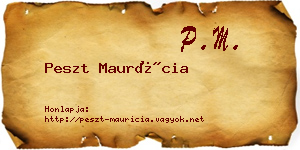 Peszt Maurícia névjegykártya